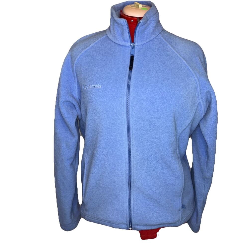 Lands End Women's Anyweather Fleece Anti Static Full‎ Zip Jacket In Blue Size: L